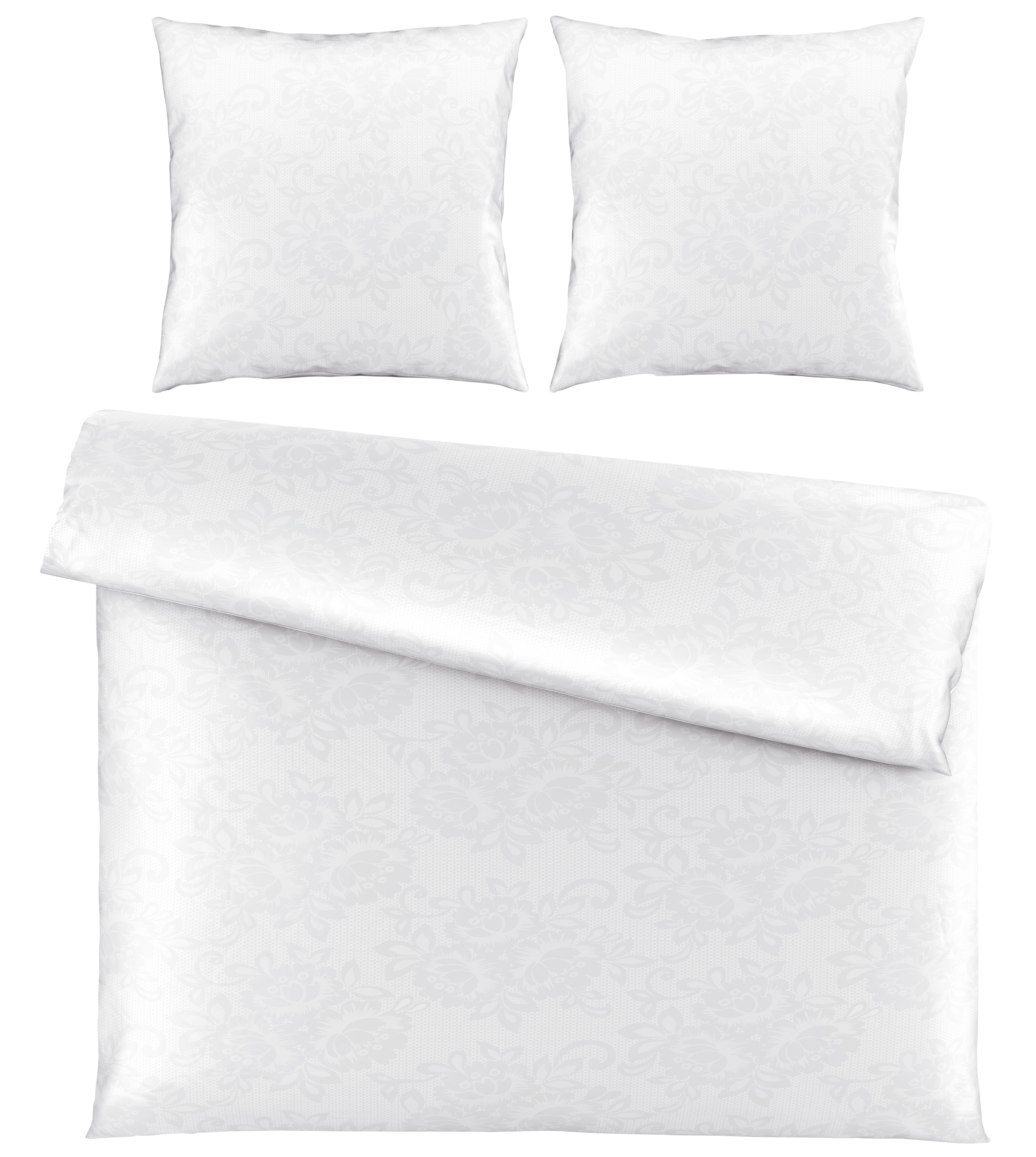 BETTWÄSCHESET SENTA XXL - Weiss, Romantik / Landhaus, Textil (200/210cm) - Modern Living