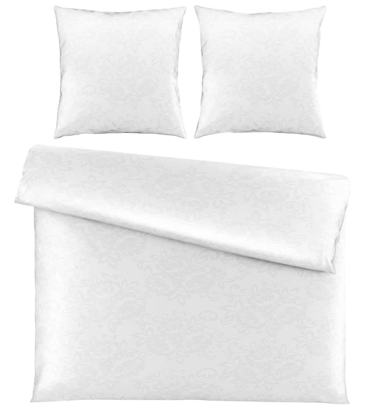 BETTWÄSCHESET SENTA XXL - Weiss, Romantik / Landhaus, Textil (200/210cm) - Modern Living