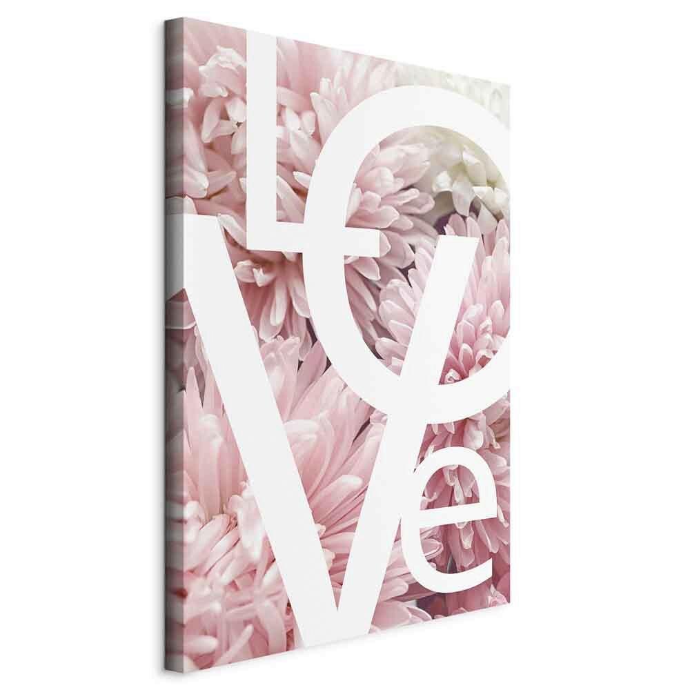 Slika Na Platnu Love Letters - pink/bela, Basics, tekstil/leseni material (40/60/1.2cm) - artgeist