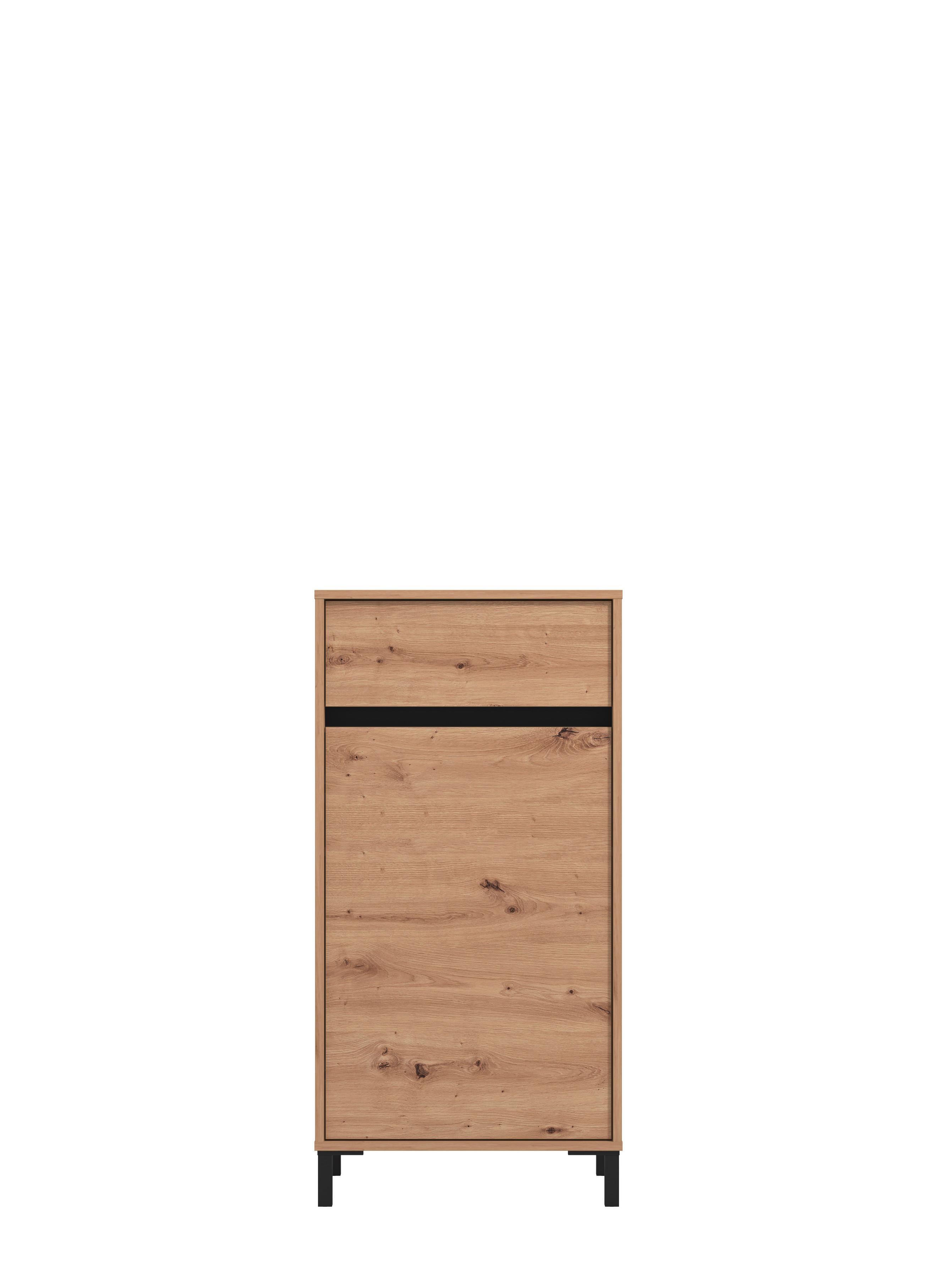 Komód Arran - fekete/Artisan tölgy, Modern, faalapú anyag (54,5/109,5/40cm) - Xora
