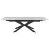 TABLE À RALLONGE LEON - noir/blanc, MODERN, céramique/métal (180-260/76/90cm) - Premium Living