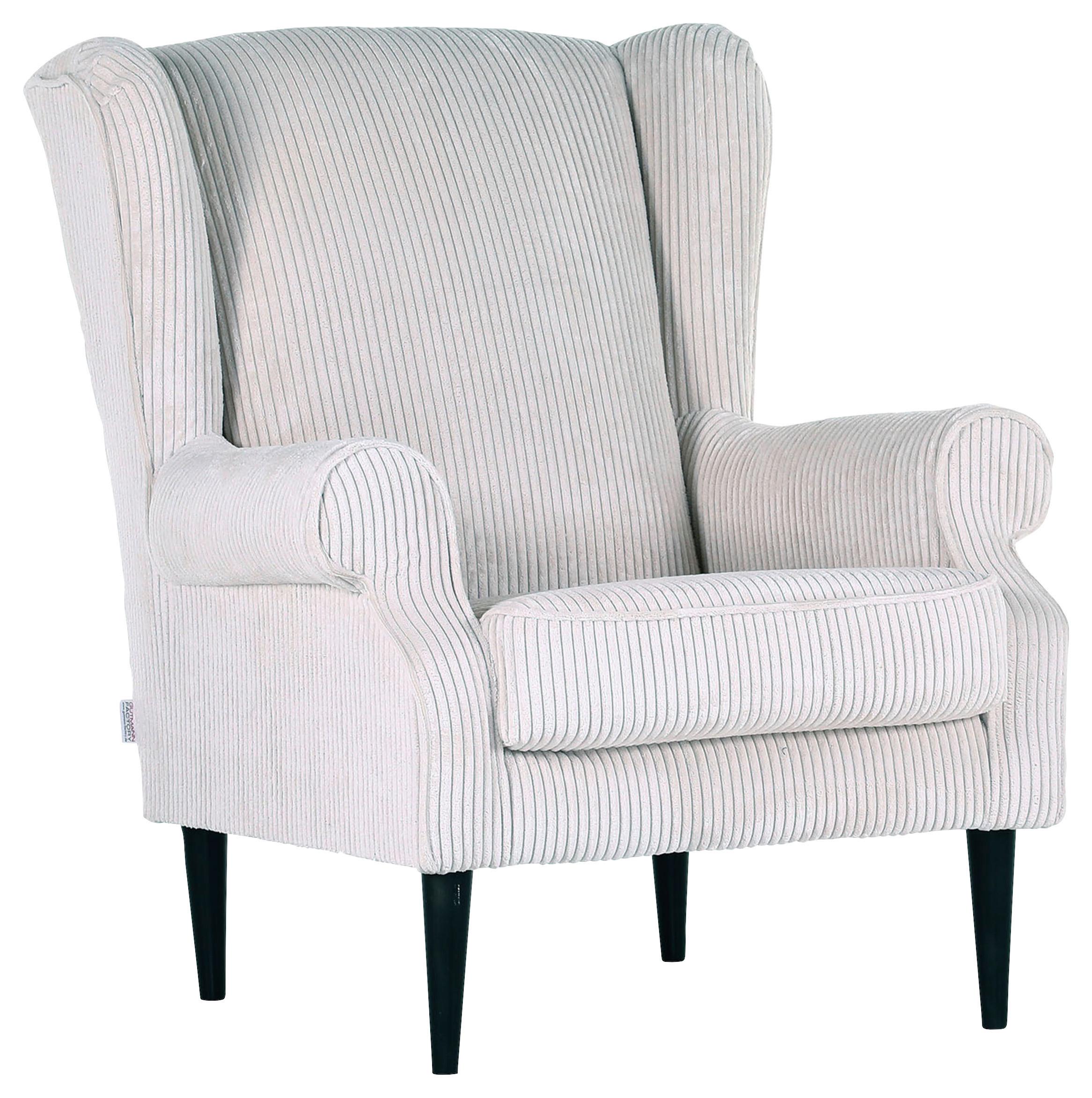 Ohrensessel Viola in Beige - Beige/Schwarz, Holz/Textil (82/95/85cm) - Mömax