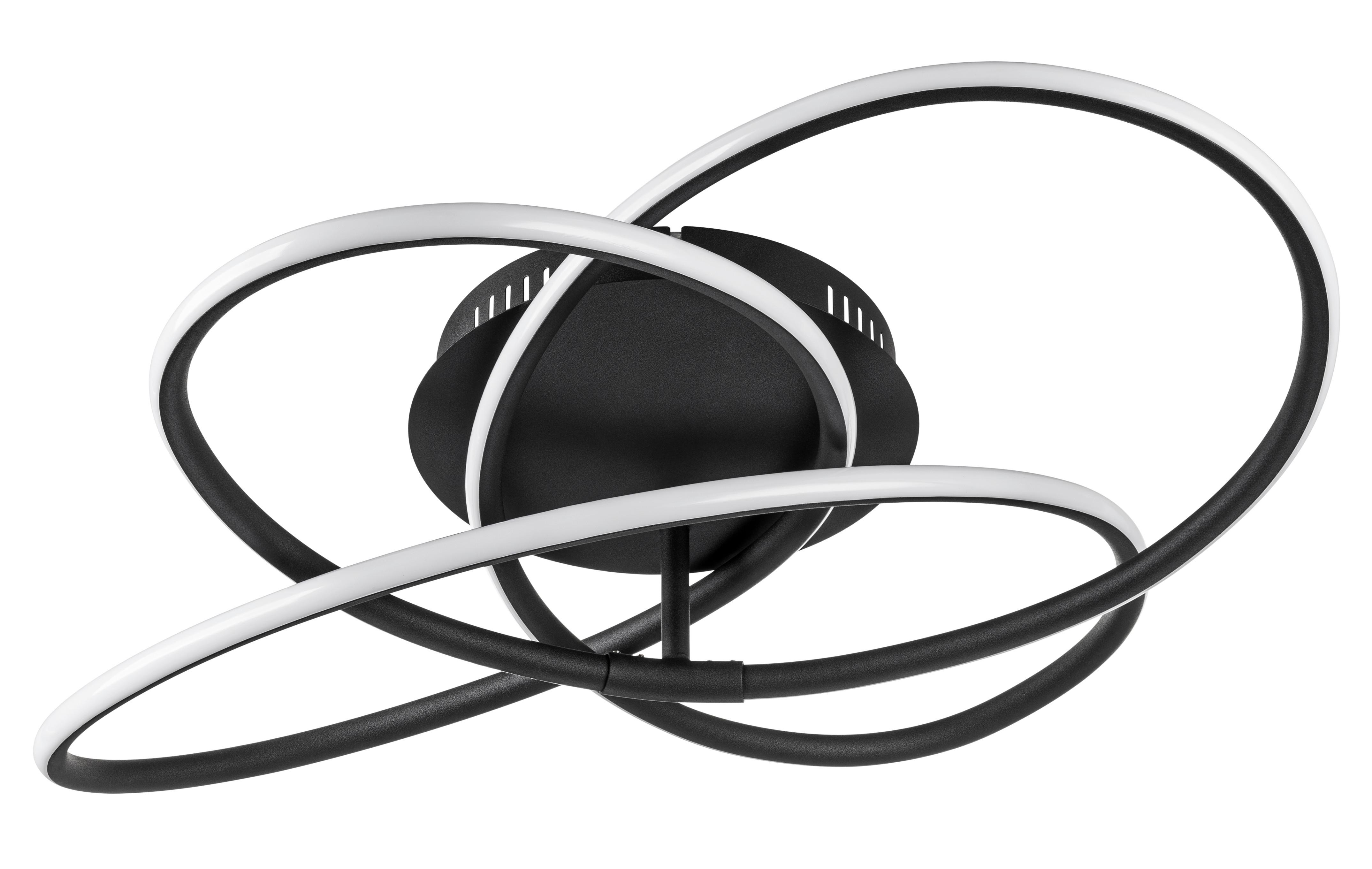 LED-DECKENLEUCHTE 67201S-30  PANDA - Weiss/Opal, Design, Kunststoff/Metall (60/12,7cm) - Globo