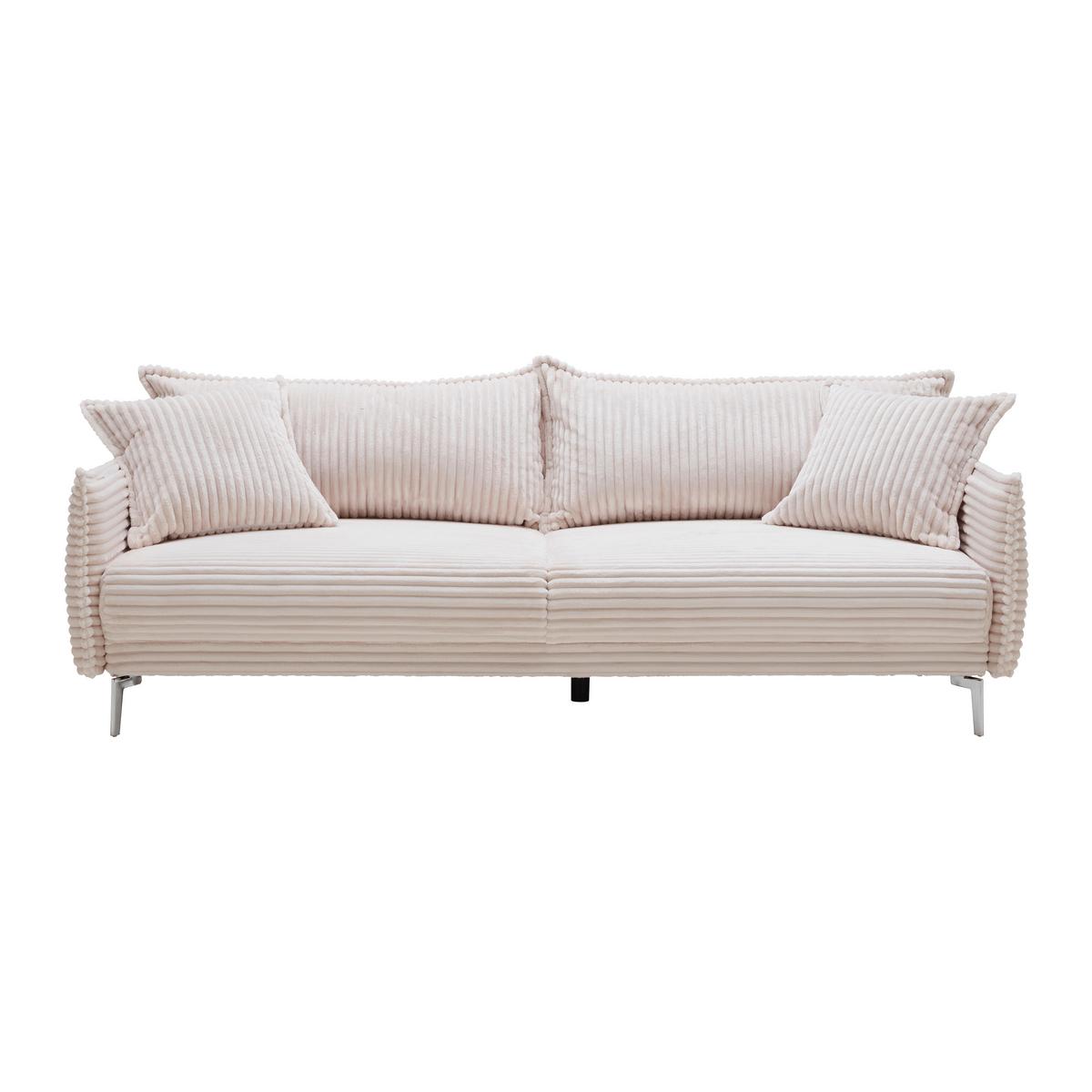 Bigsofa Kiss in Weiß - Chromfarben/Weiß, MODERN, Holzwerkstoff/Textil (241/90/117cm) - Mömax