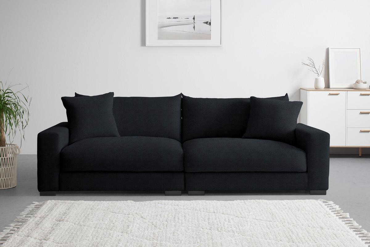 Bigsofa Pedro Schwarz - Schwarz, MODERN, Holz/Holzwerkstoff (261/83/124cm) - Mömax