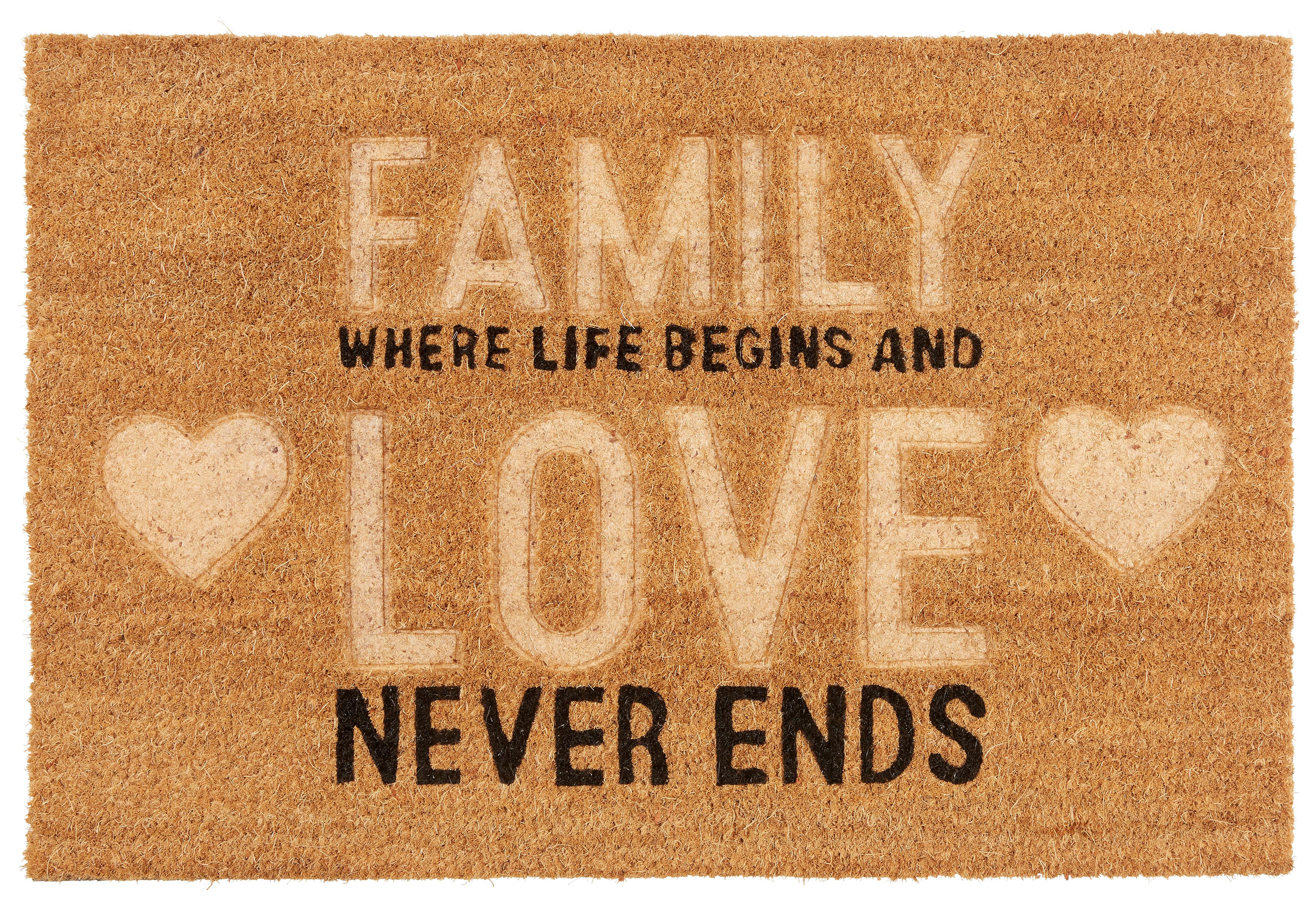 Fussmatte Family in Braun ca. 40x60cm - Braun, Textil (40cm) - Mömax