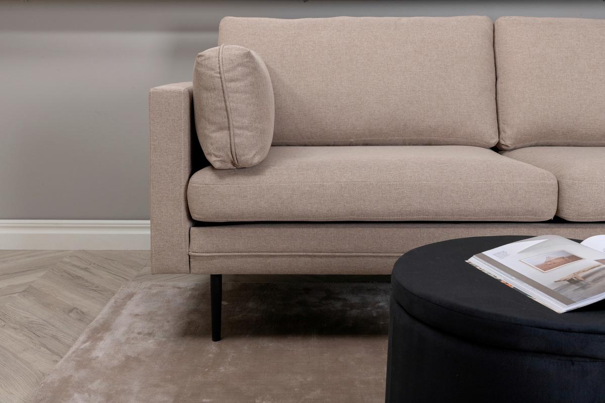 2-SITZER-SOFA BOOM - Hellbraun/Schwarz, Design, Textil/Metall (203/84/90cm) - Livetastic