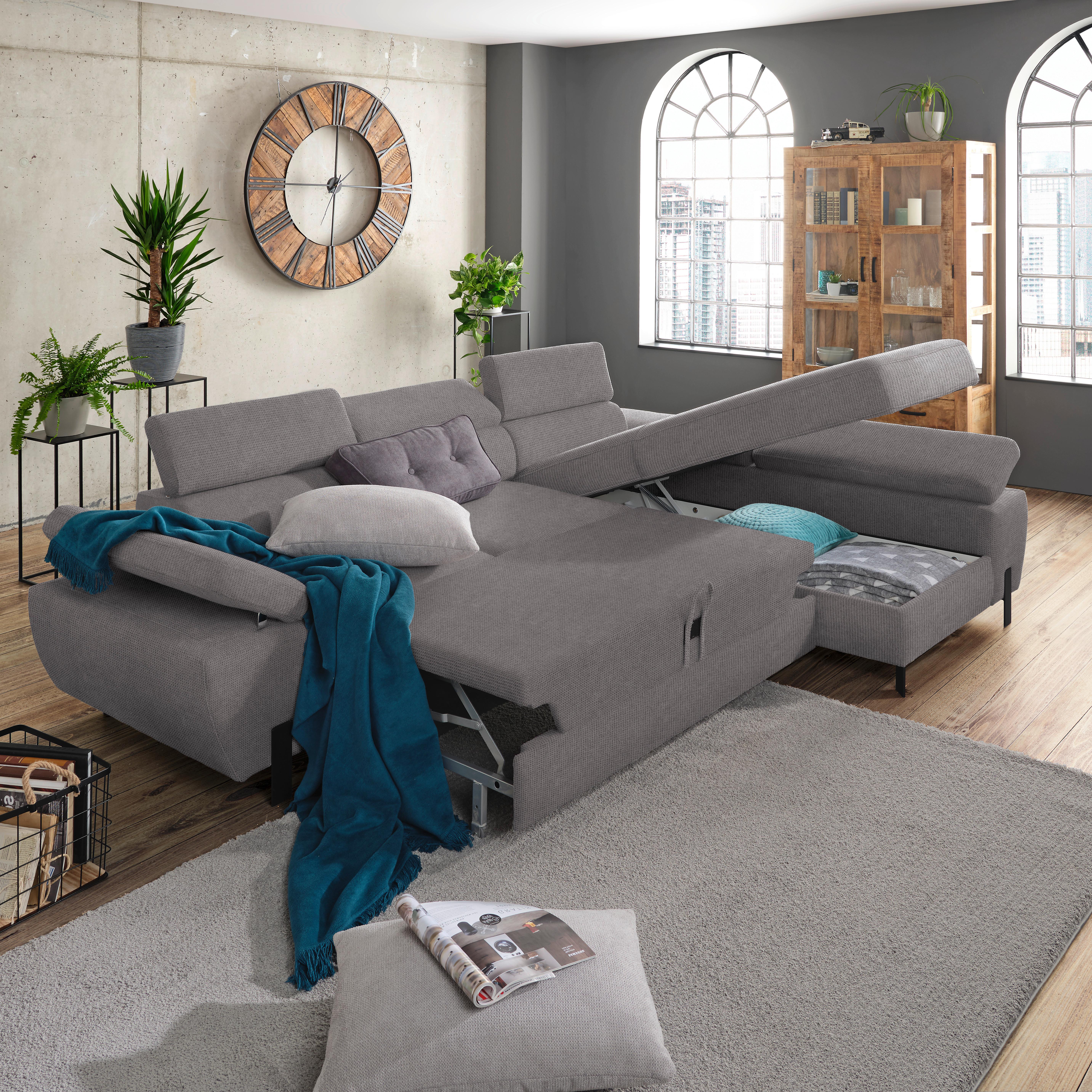 Ecksofa Molina Mini Dunkelgrau - Dunkelgrau/Schwarz, MODERN, Holz/Holzwerkstoff (277/189cm) - Mömax