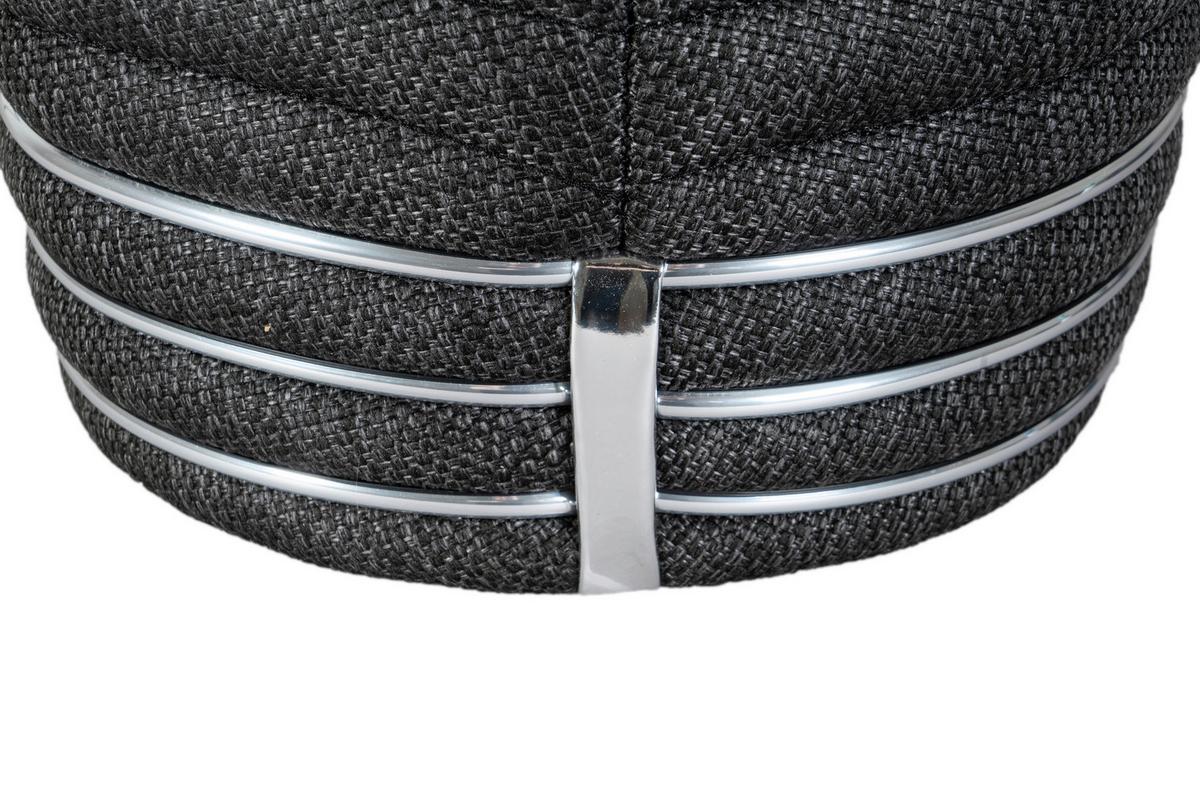 HOCKER DORIC 345 - Anthrazit/Graphitfarben, Design, Textil (42/50cm) - Kayoom