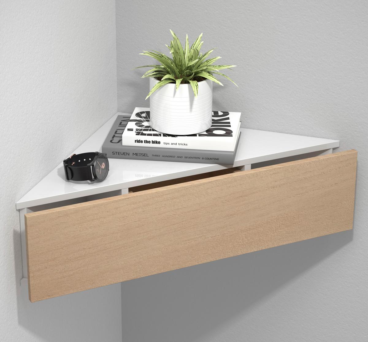 NACHTTISCH USAL S - Honigeiche/Weiss, Modern, Holzwerkstoff (60/15/42,4cm) - MID.YOU