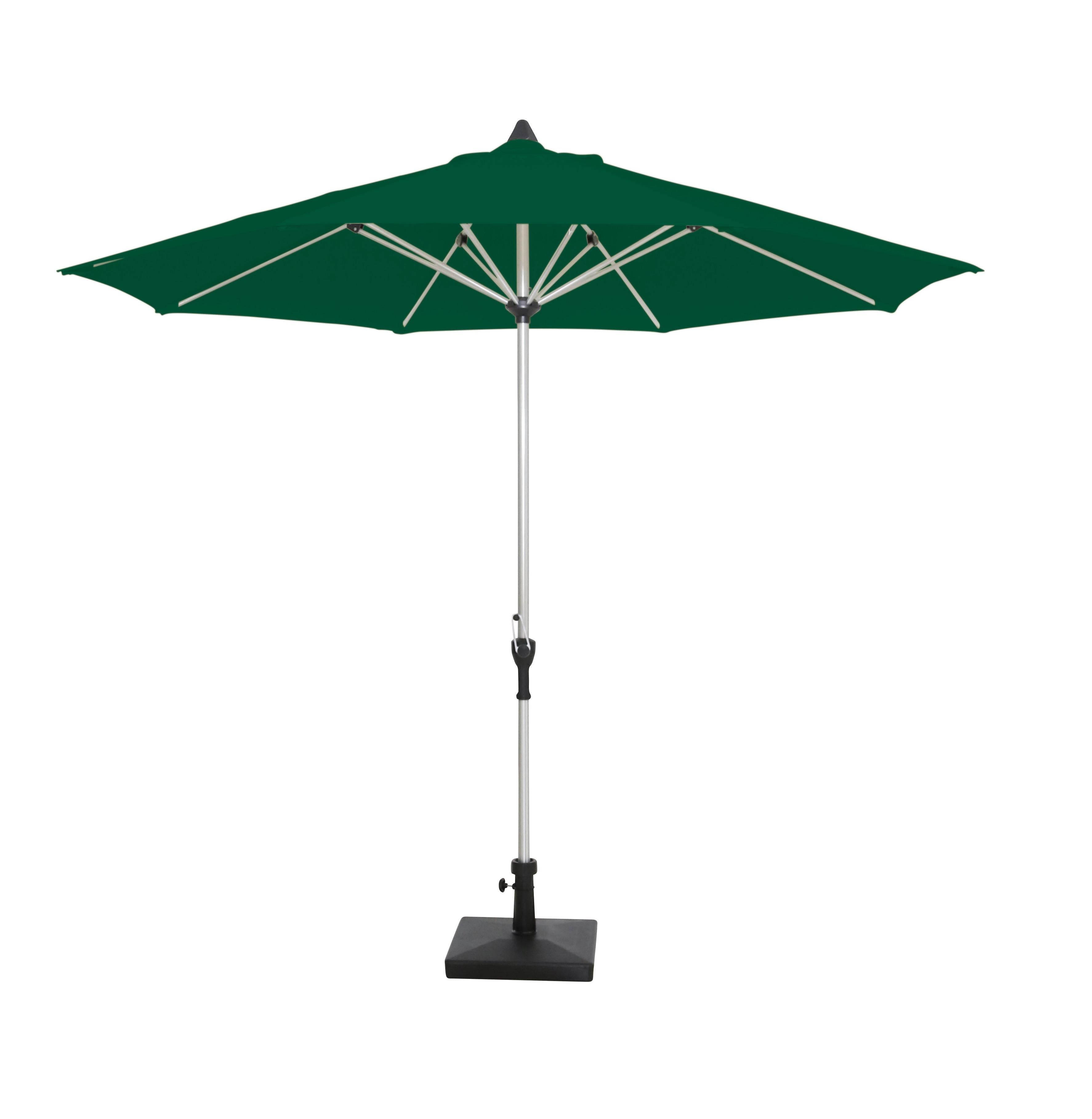 Sonnenschirm Acapole Grün D: ca. 300 cm - Platinfarben/Dunkelgrün, Basics, Textil/Metall (300cm) - Gardenson