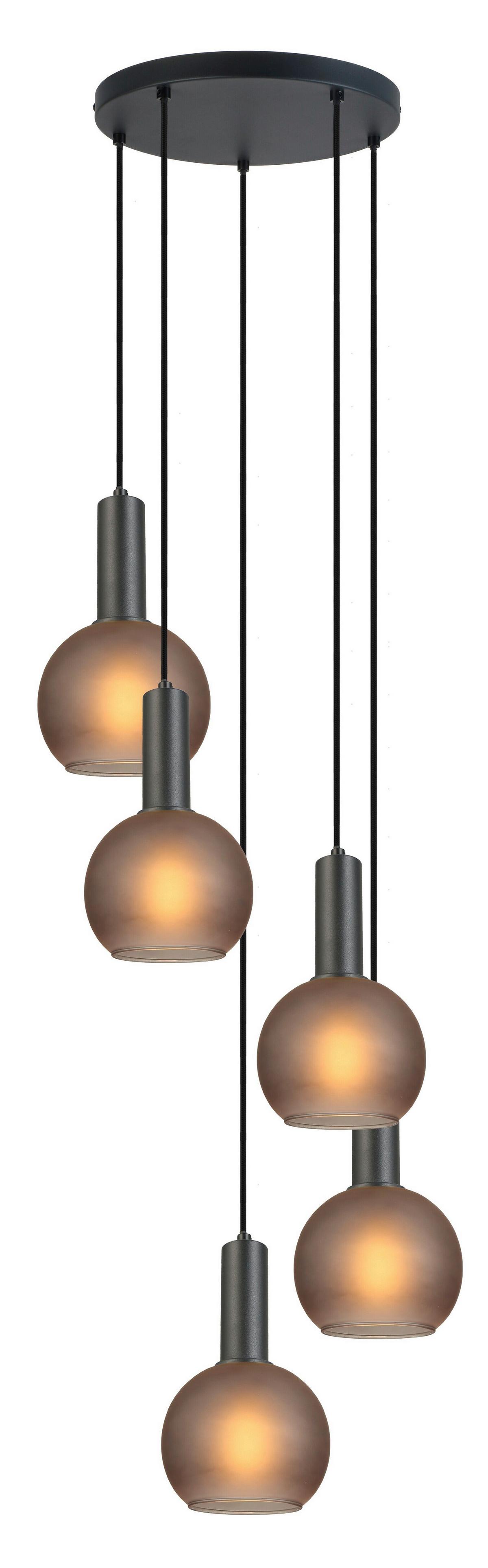 LAMPA WISZĄCA MARCY - czarny/szary, Trend, metal/szkło (42/120cm) - Novel