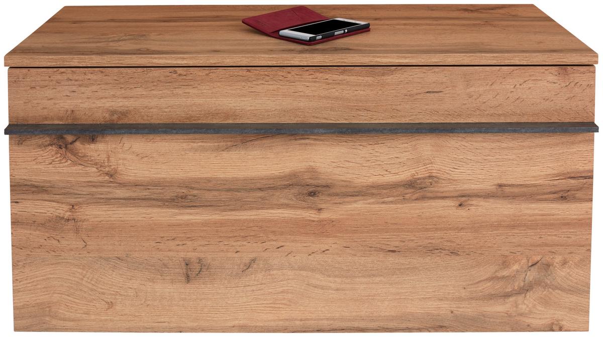 Garderobna Klop Venedig, Hrast Wotan - črna/barve hrasta, Moderno, umetna masa/leseni material (90/45/38cm) - Mömax