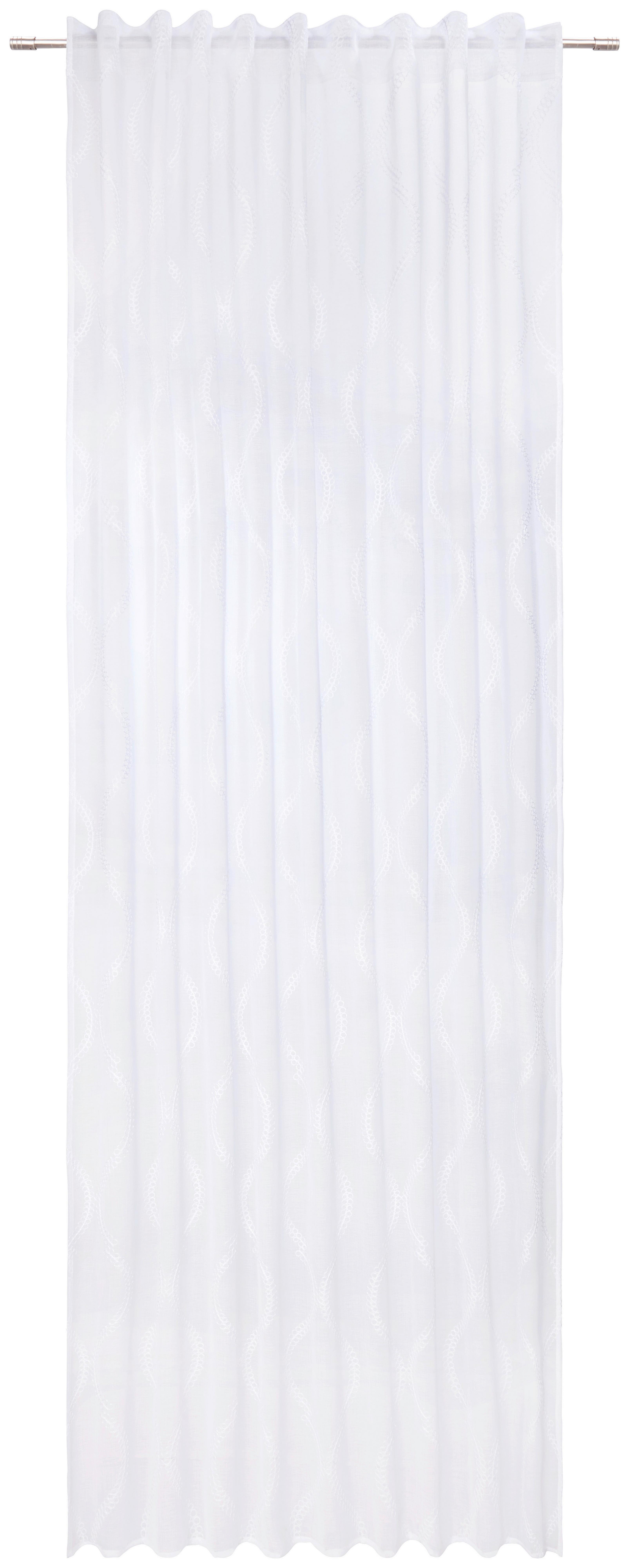Fertigvorhang Orie in Weiß ca. 135x255cm - Weiß, MODERN, Textil (135/255cm) - Modern Living