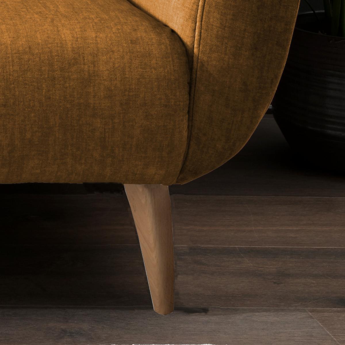 2,5-Sitzer-Sofa Baggio Gelb Velours - Gelb/Buchefarben, MODERN, Holz/Textil (196/94/103cm) - Livetastic