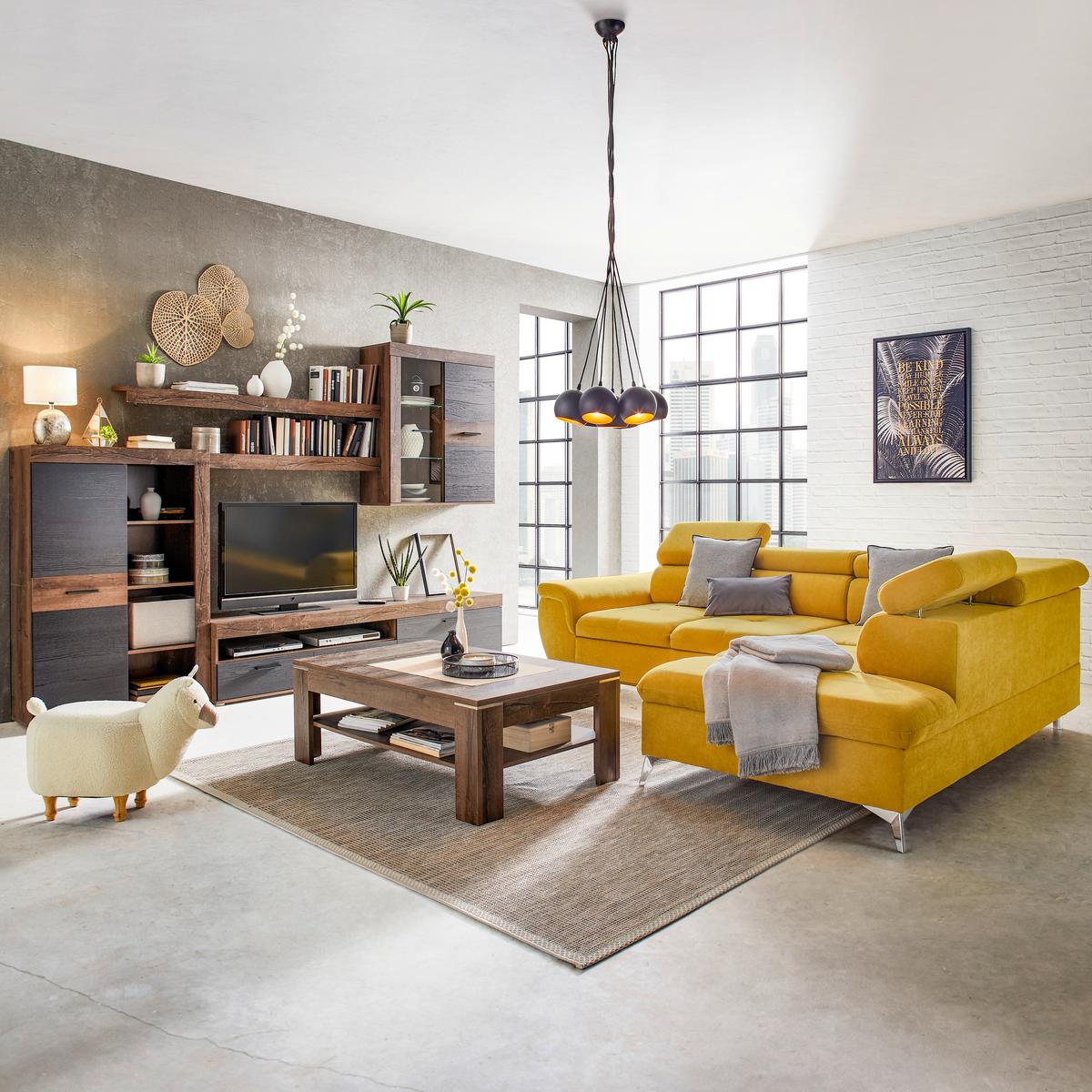 Couchtisch Tokio in Eichefarben mit Ablage - Schlammfarben/Eichefarben, MODERN, Holzwerkstoff/Kunststoff (120/75/43cm) - Mömax