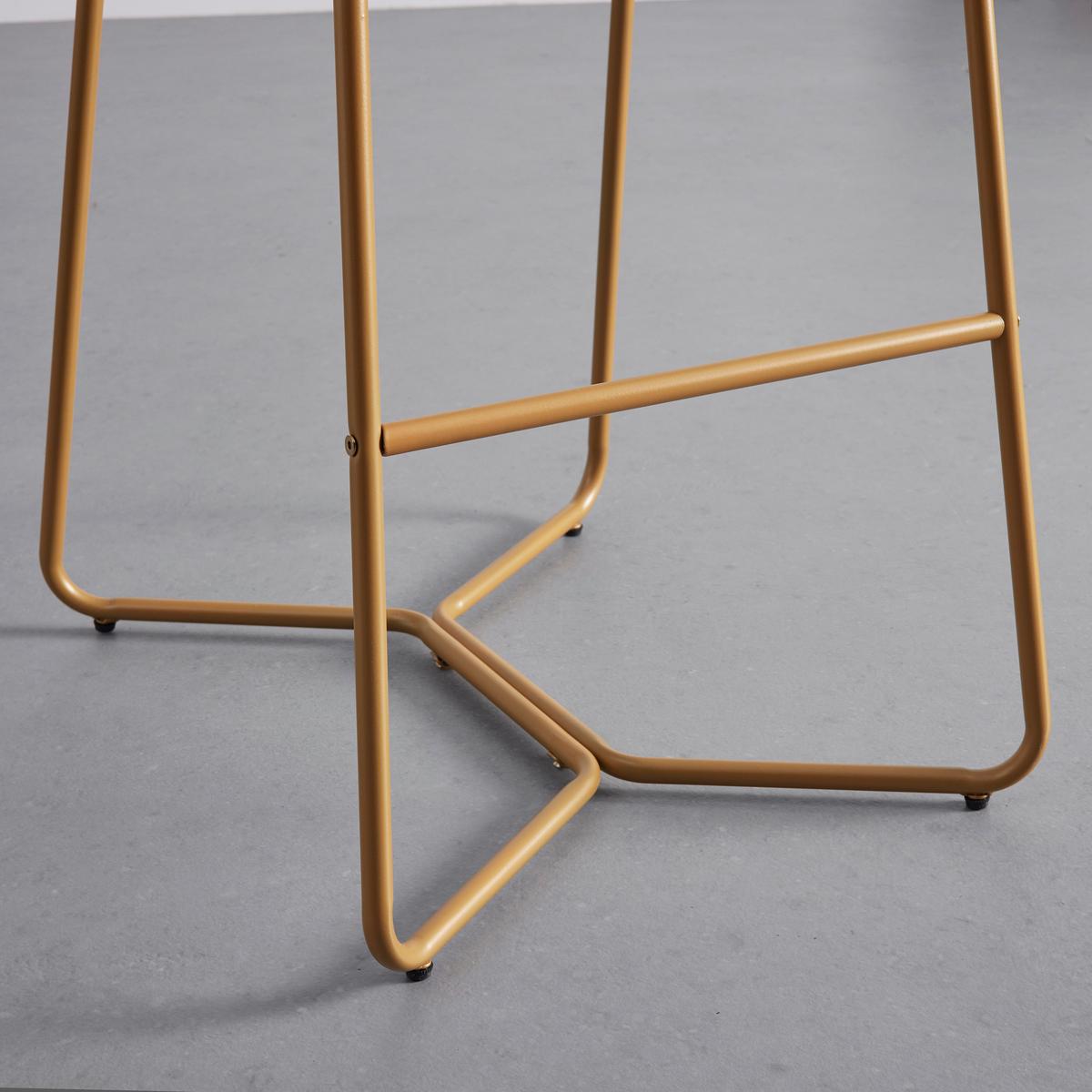 Barhocker Fonia Dunkelgrau Samt Gepolstert - Dunkelgrau/Goldfarben, MODERN, Holz/Textil (46/103,5/57cm) - Bessagi Home