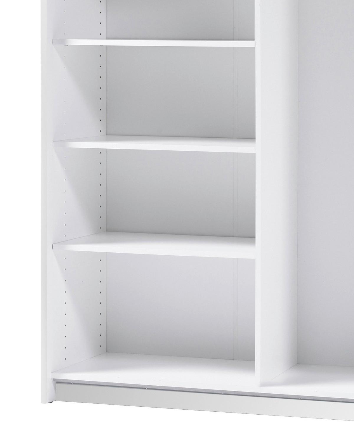 Ormar S Kliznim Vratima Slim - bijela/srebrne boje, Basics, staklo (125/195,5/38cm) - Modern Living