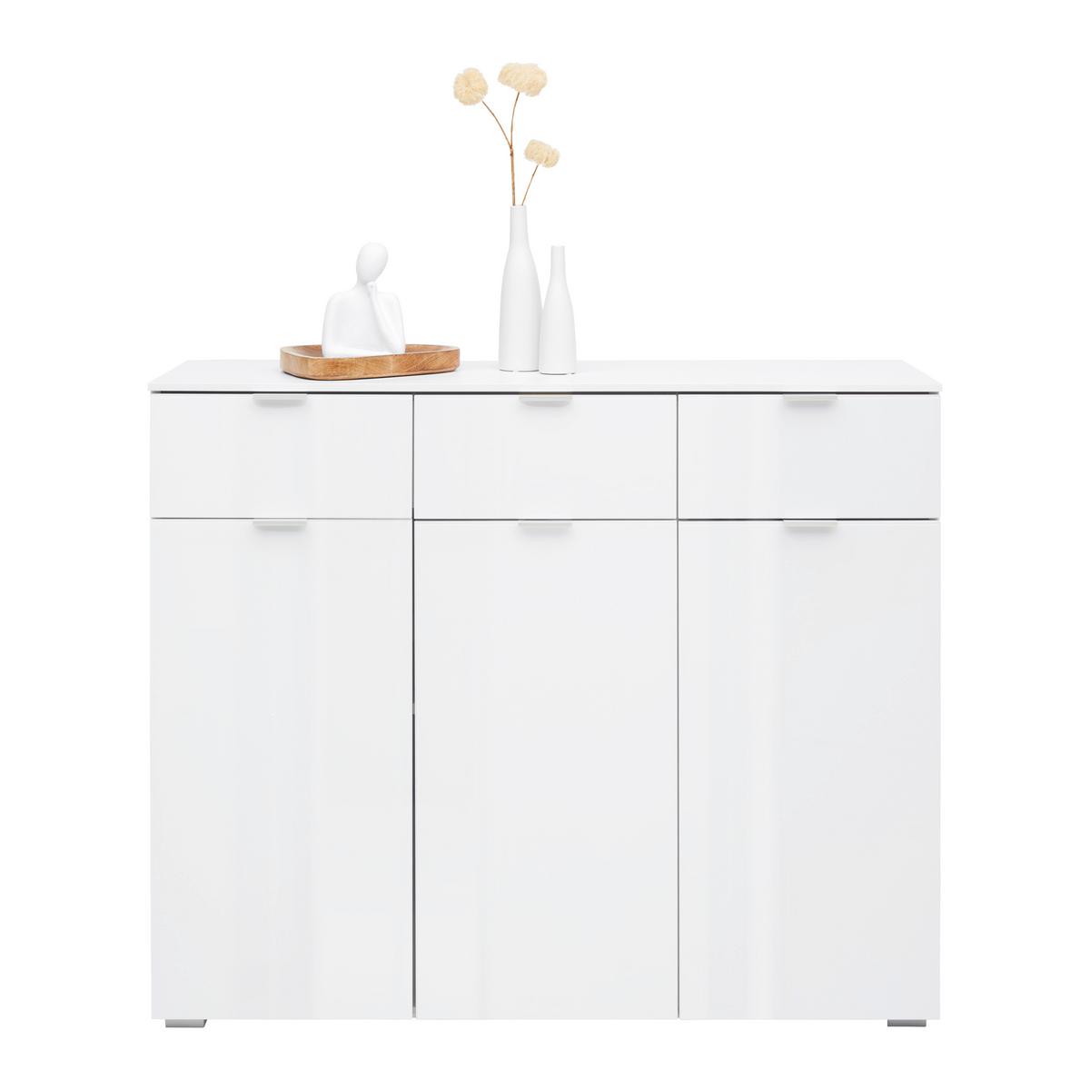NOPTIERA FIFTY - alb, Konventionell, sticlă/material pe bază de lemn (120/100/42cm) - Premium Living