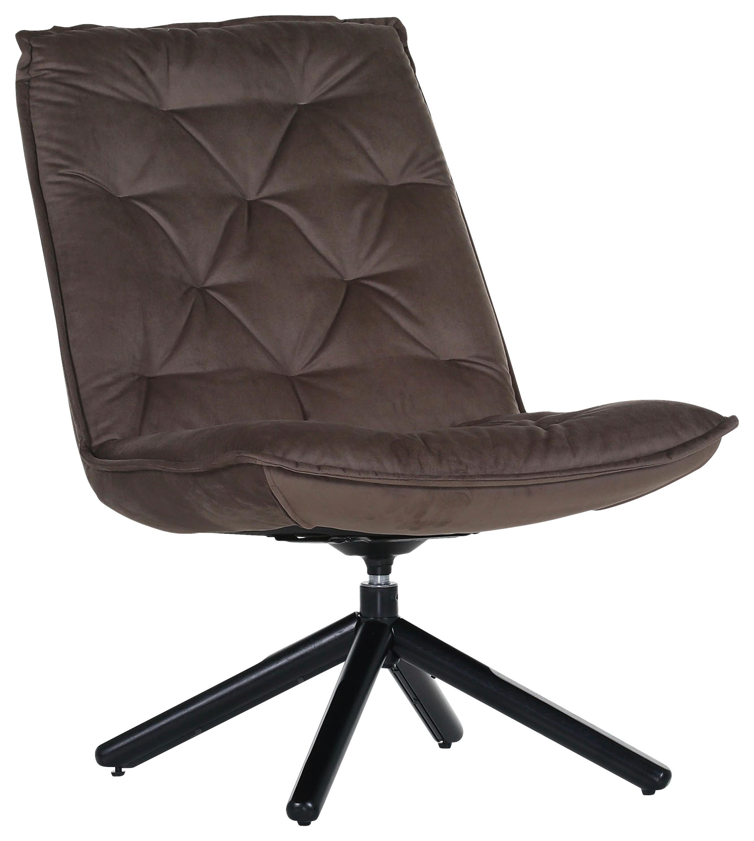 Fotelja Chill - smeđa/crna, Modern, tekstil/metal (70/96/80cm) - Modern Living