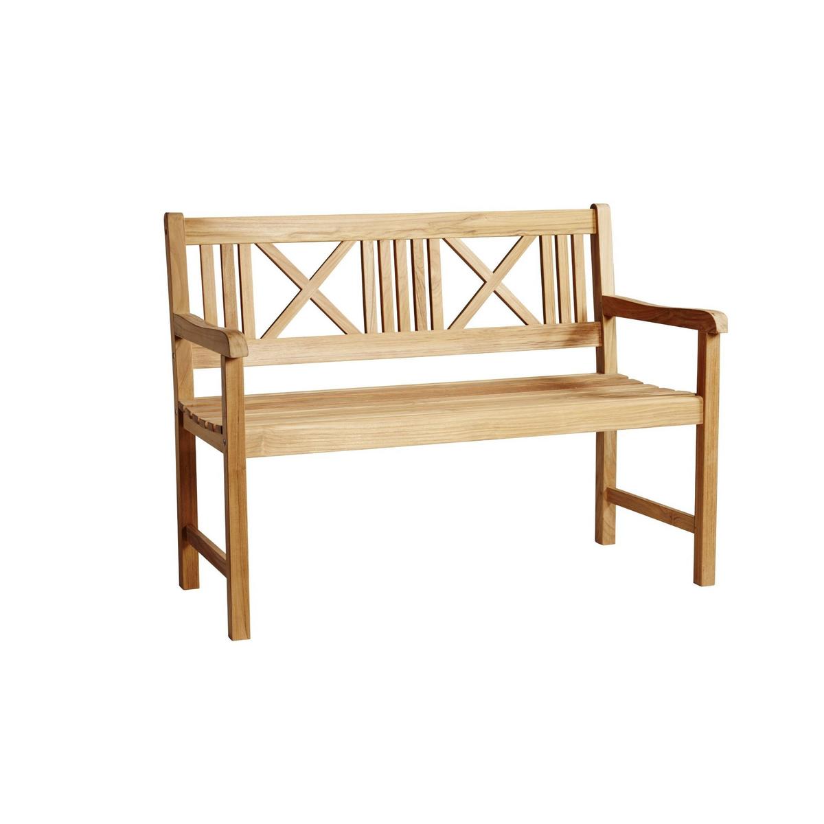 Gartenbank Holz Rosenborg Teak 2er-Sitzer - Naturfarben/Teakfarben, Natur, Holz (58/89/120cm) - Gardenson