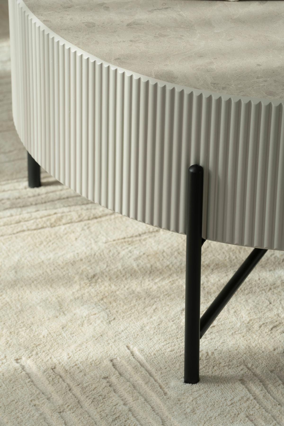 Blanche Stolić - siva/crna, Design, drvni materijal/metal (80/40cm) - Premium Living