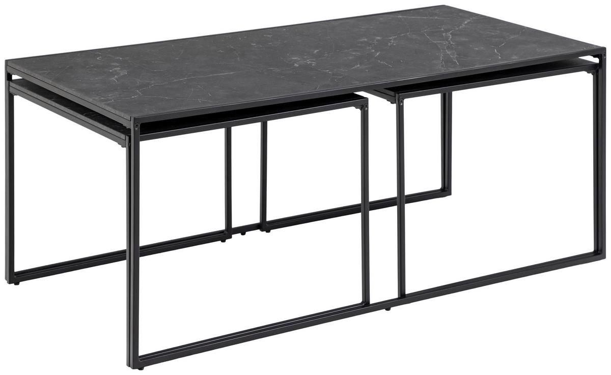 ZESTAW STOLIKÓW KAWOWYCH INFINITY - czarny, Konventionell, materiał drewnopochodny/metal (56-120/56-60/44-48cm) - Carryhome