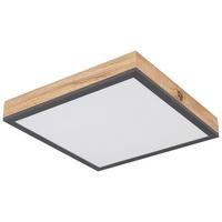 Stropna Led-svetilka Mopi - barve grafita/opal, Moderno, kovina/umetna masa (30/30/6cm) - Mömax