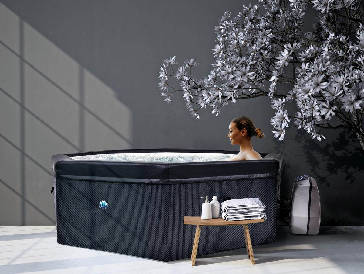 Whirlpools Netspa Octopus ca. 193x73 cm Metall/Kunst. - Schwarz, Basics, Kunststoff/Metall (193/73cm)