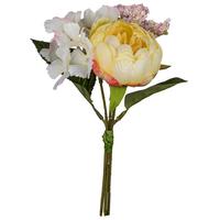 Biljka Umjetna Peoniensträusschen - svijetlo žuta/smeđa, Romantično / ladanjski, plastika (26cm) - Mömax