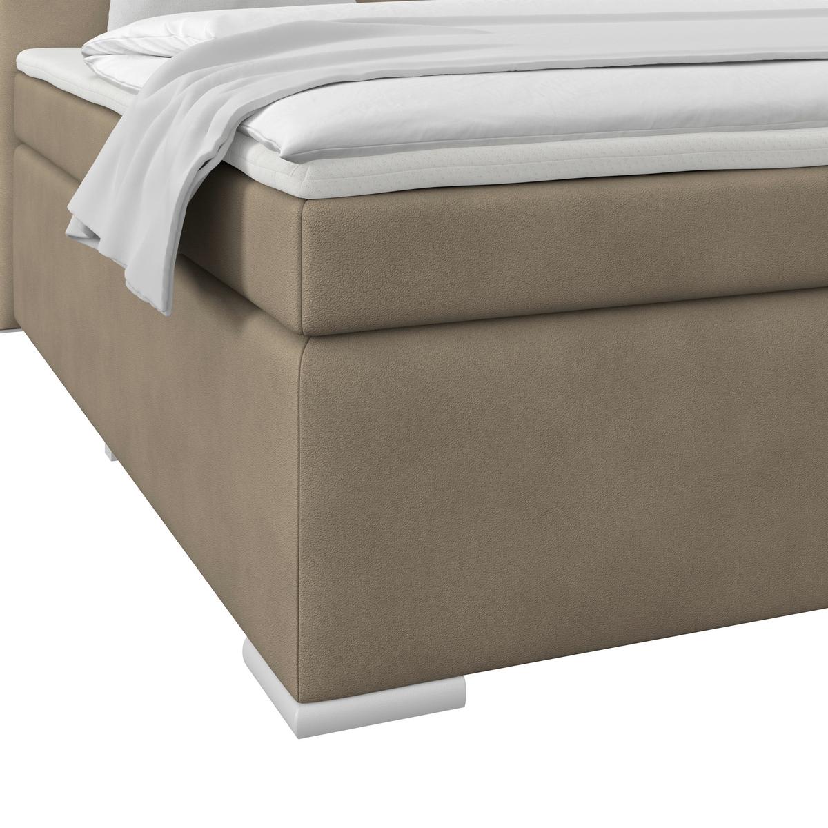 Boxspring Krevet Mira 1 - taupe, Basics, metal/tekstil (160/200cm)