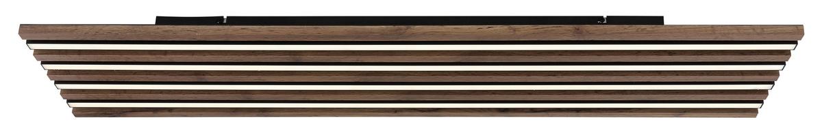 LED-DECKENLEUCHTE 67347D5CCT HAYDEN - Weiss/Dunkelbraun, Natur, Holzwerkstoff/Kunststoff (120/30/6cm) - Globo