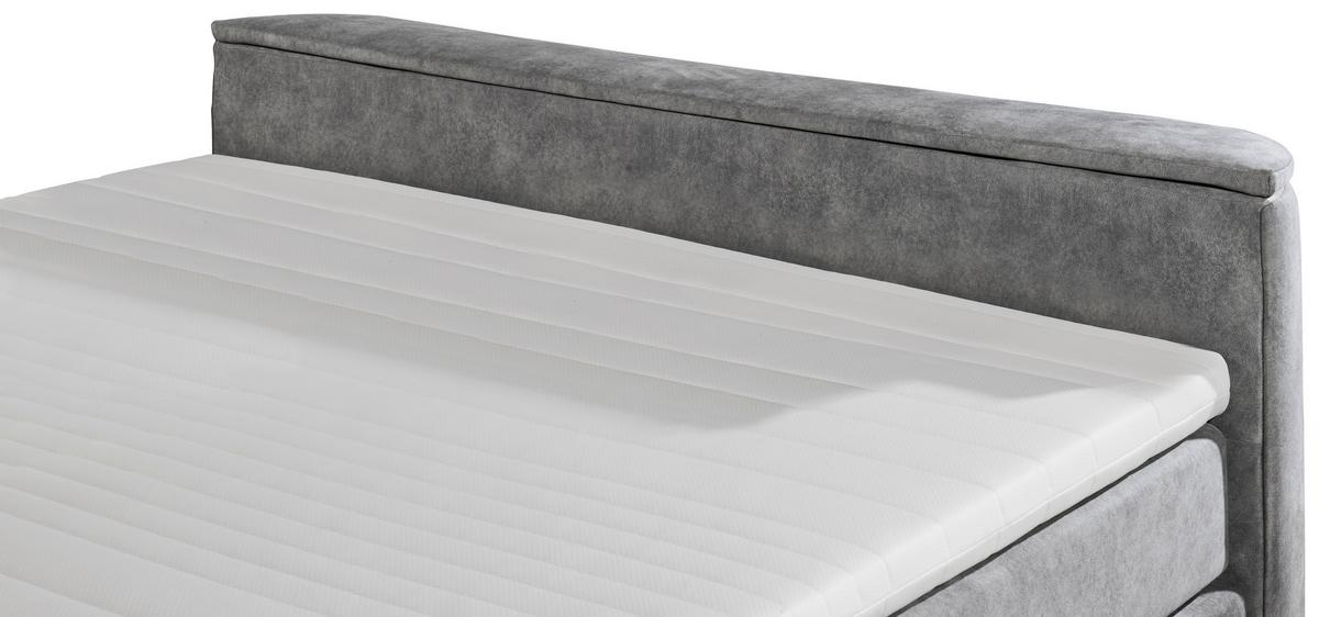 Boxspringbett Dallas m. LED ca. 180x200 cm Grau - Grau, MODERN, Holzwerkstoff/Kunststoff (180/200cm) - MID.YOU