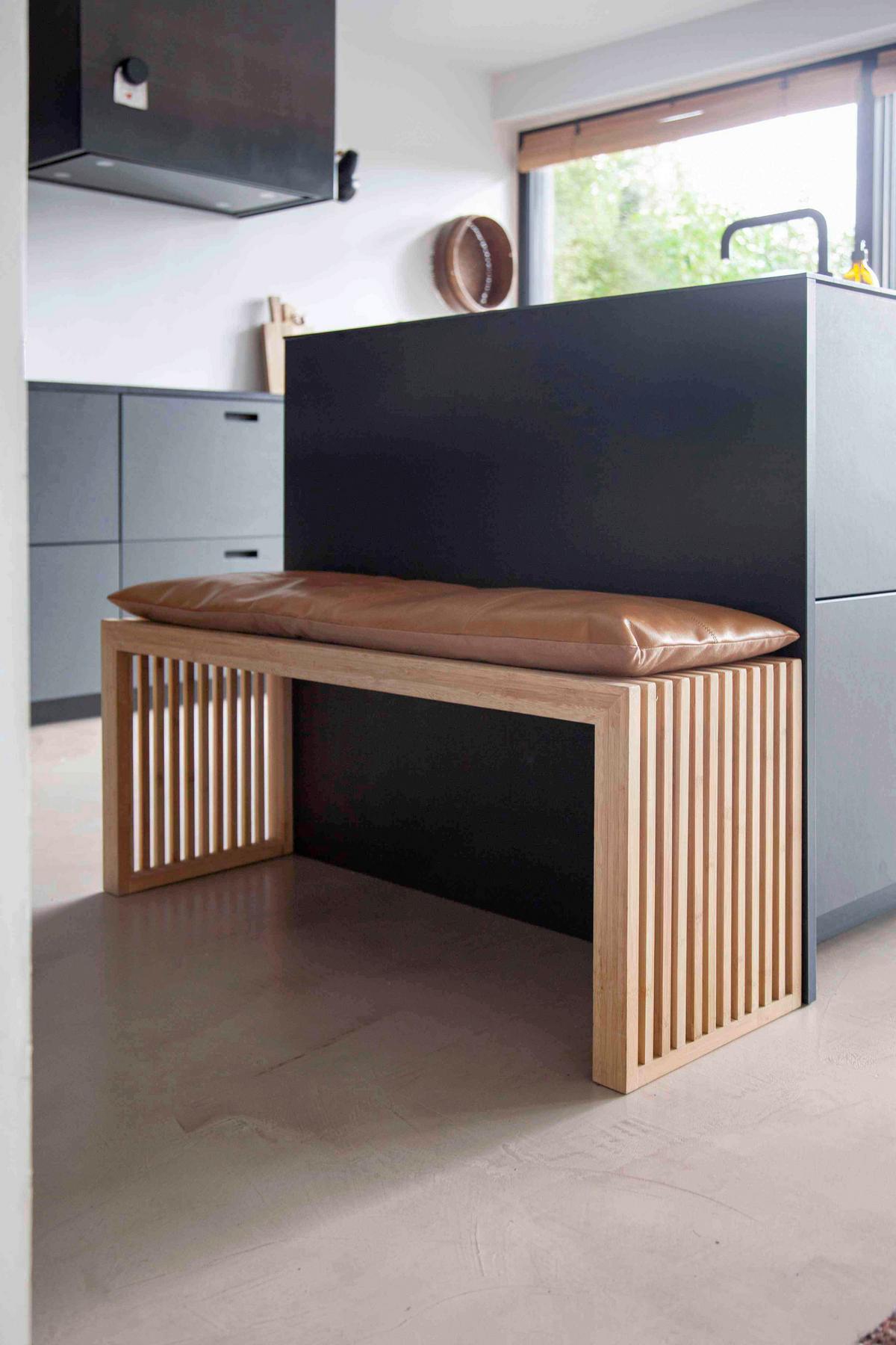 Sitzbank ''Rib'', aus Echtholz, Bambusfarben - Naturfarben, KONVENTIONELL, Holz (104/43/35cm) - MID.YOU