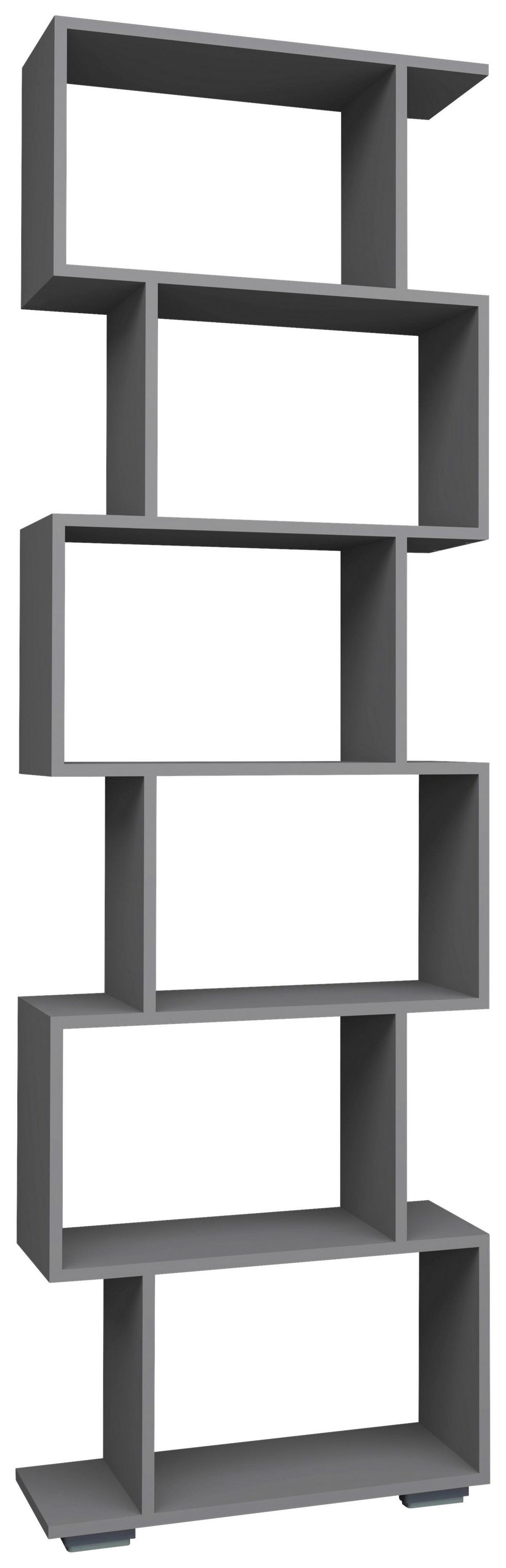 REGAL PALUSA L - Anthrazit/Silberfarben, Design, Holzwerkstoff/Kunststoff (60/196/24cm) - MID.YOU