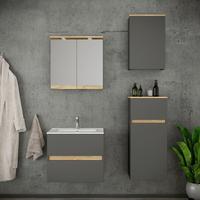 Badezimmer Cosila - Honigeiche/Weiss, Trend, Keramik/Holzwerkstoff (101cm) - MID.YOU