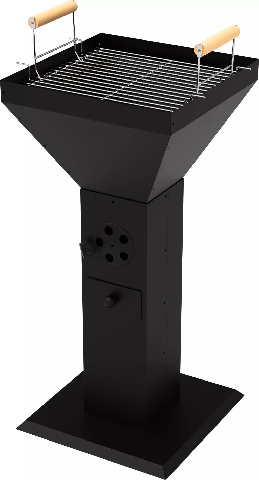 Faszenes Tölcsér Grill Garden Meister Gm2023 - fekete, műanyag/fa (43,5/38,5/84,5cm)