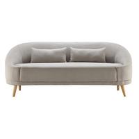 Sofa Jannike Grau Velours - Grau, MODERN, Holz/Textil (207/84/80cm) - Bessagi Home