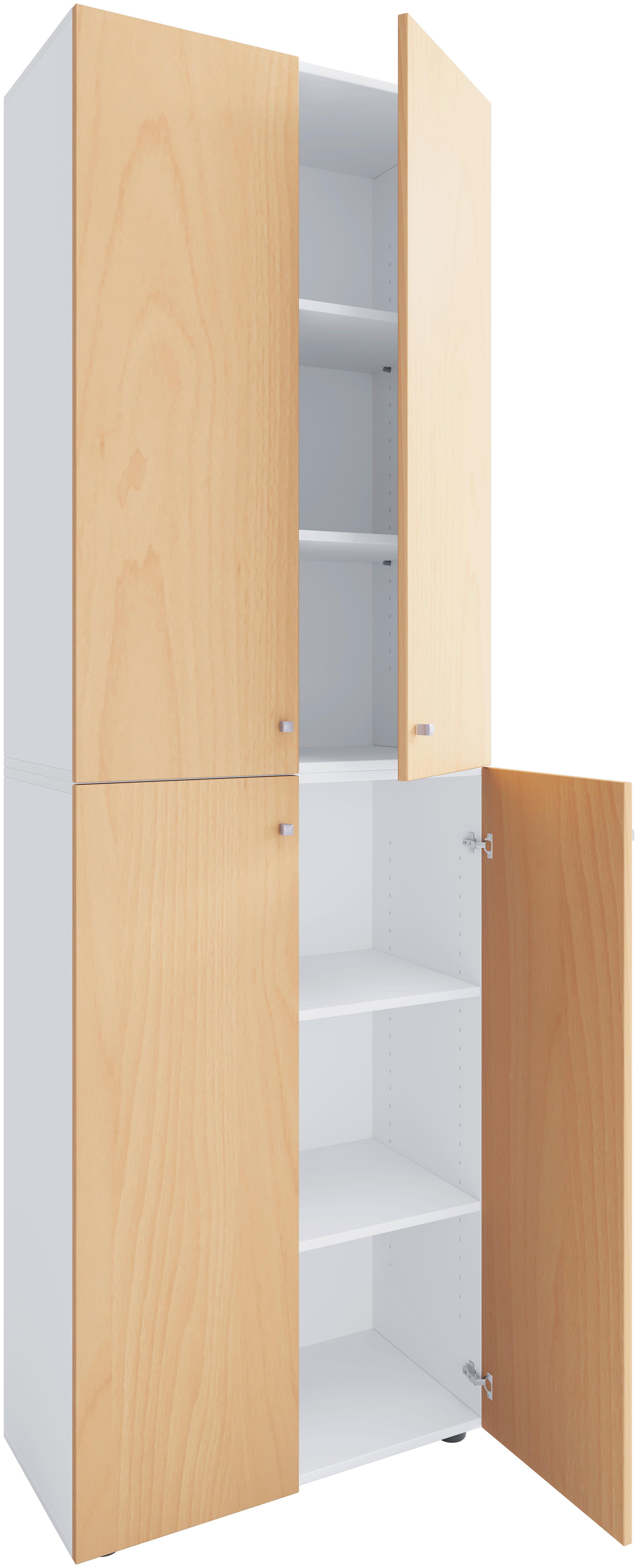 AKTENSCHRANK LONA XXL - Weiss/Buchefarben, Design, Holzwerkstoff (70/220/39cm) - MID.YOU