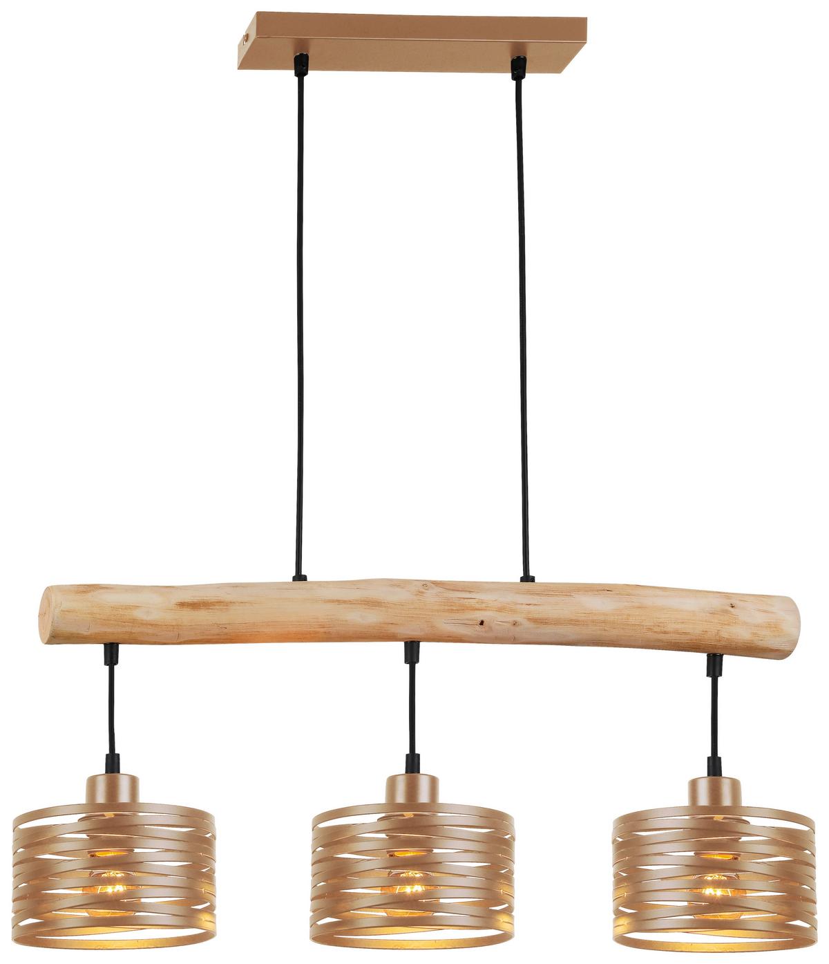 LAMPA WISZĄCA MARY - kolor naturalny/czarny, Trend, tworzywo sztuczne/metal (69/17/120cm) - Novel