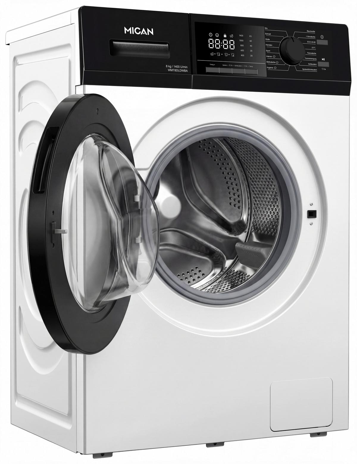 Waschmaschine WMT8DLDWBA - Weiß, Basics, Glas/Keramik (59,5/85/52cm) - Mican