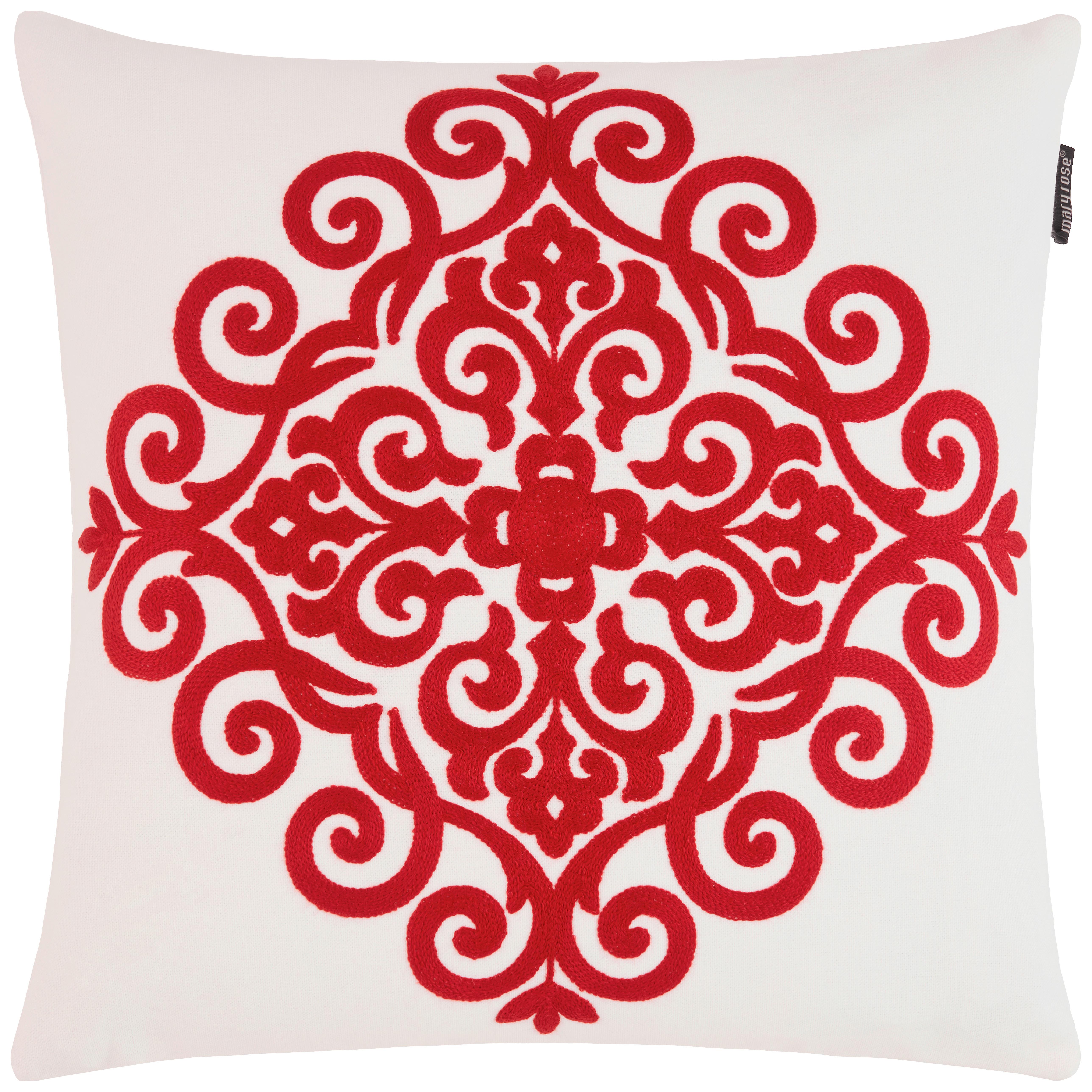 Zierkissen Ruby in Rot/Weiß ca. 45x45cm - Rot/Weiß, MODERN, Textil (45/45cm) - Mary's