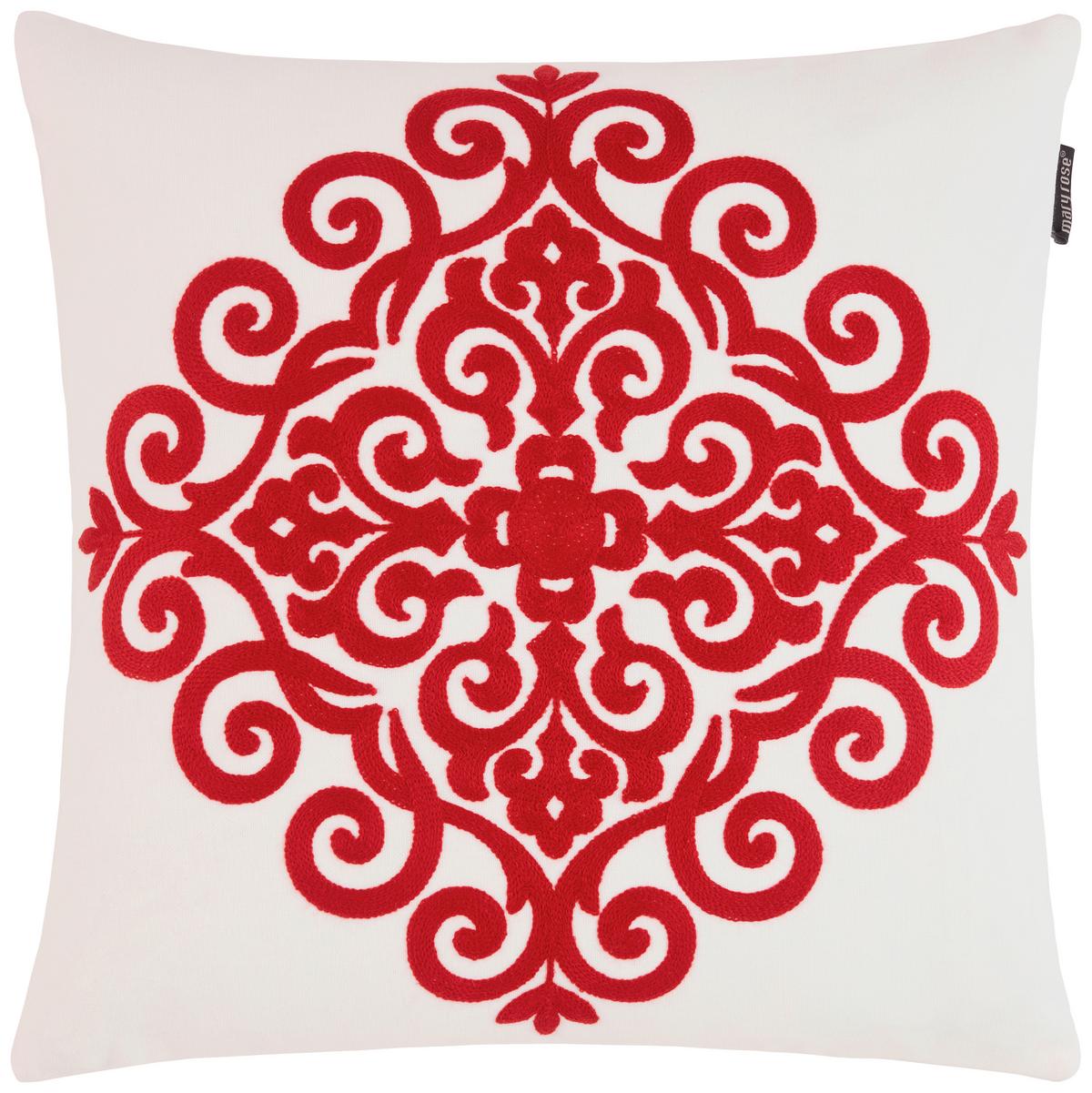 Zierkissen Ruby in Rot/Weiß ca. 45x45cm - Rot/Weiß, MODERN, Textil (45/45cm) - Mary's