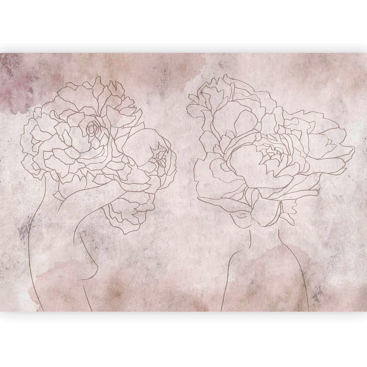 Fotótapéta Floristic Abstraction - világosszürke/magenta, Lifestyle, textil (150/105cm) - artgeist