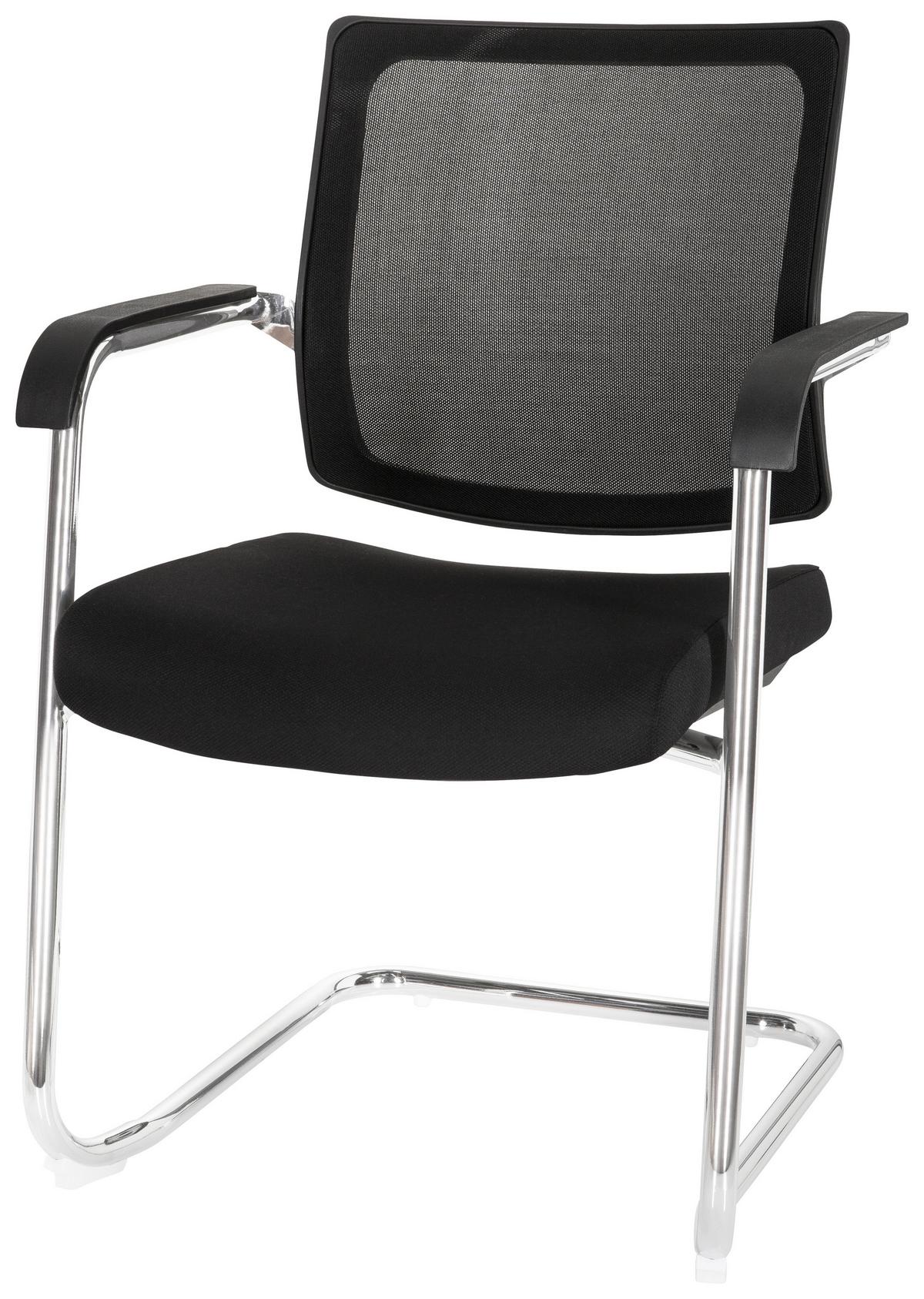 Konferenčni Stol Levia V, Črna - črna, Moderno, kovina/tekstil (48/90/58cm) - MID.YOU