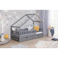 Hausbett Lou ca. 90x200 cm Holz Hellgrau - Hellgrau/Naturfarben, MODERN, Holz/Textil (90/200cm) - MID.YOU