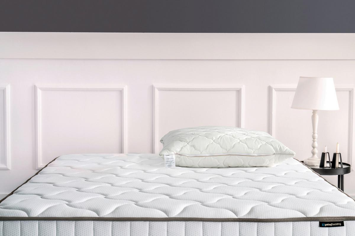 Kopfkissen Superwashed Wolle ca. 80x80x15,5 cm Weiß - Weiß, Basics, Textil (80/80/15,5cm) - Yatas
