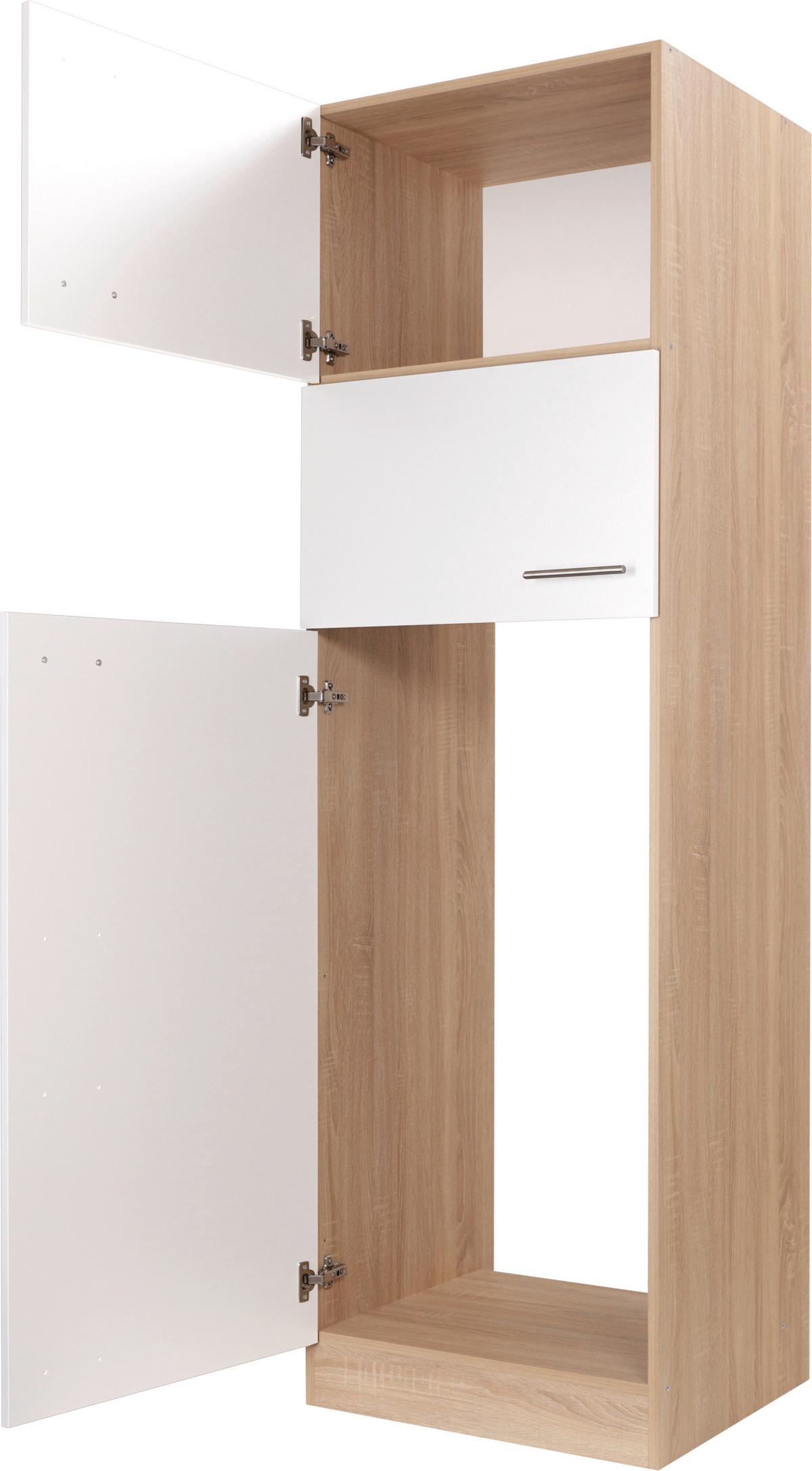 Omara Za Vgradno Napravo Merle, Barva Hrasta, Bela - srebrne barve/barve hrasta, Basics, kovina/leseni material (60/200/60cm) - Respekta