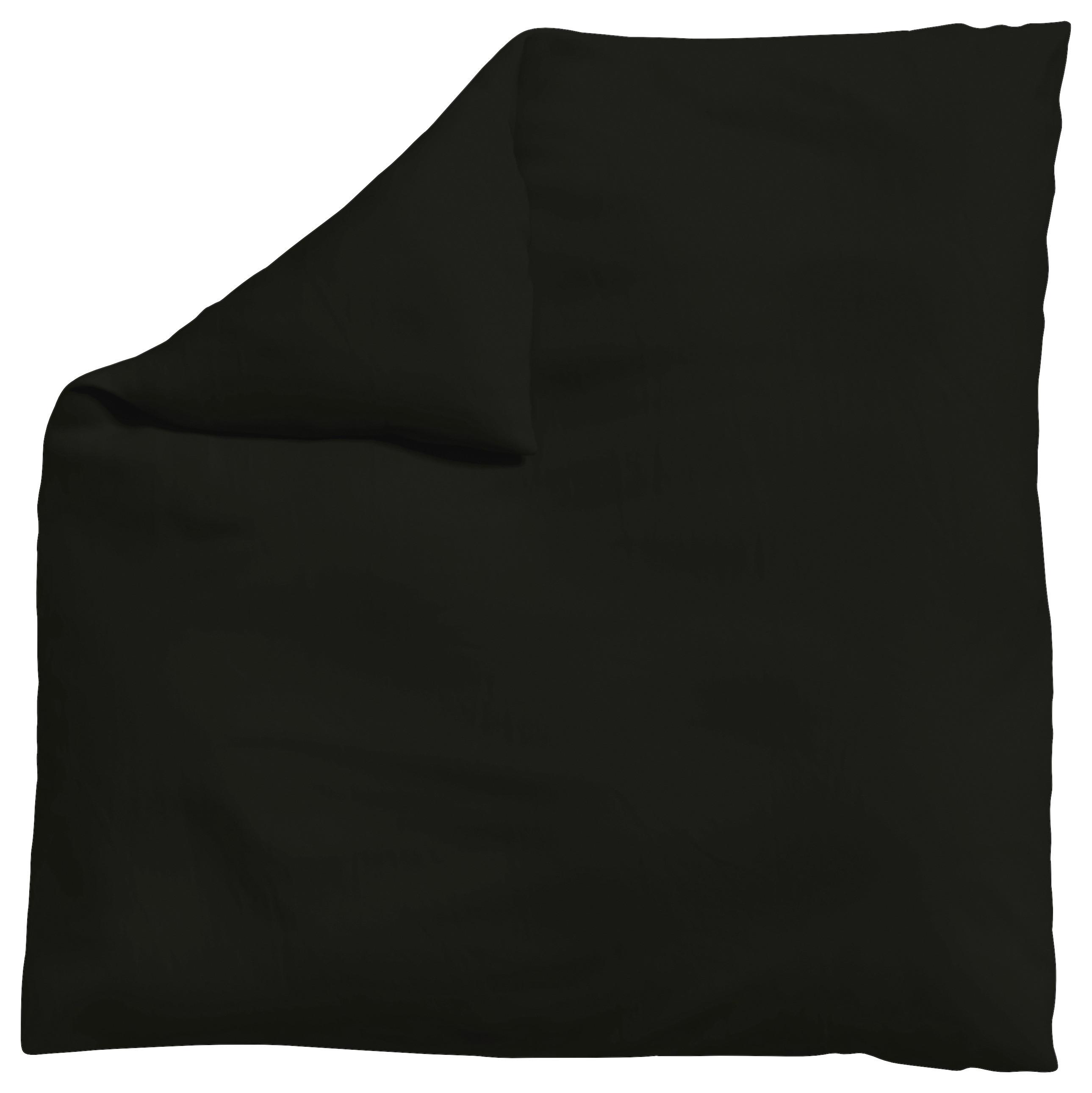 Bettdeckenbezug Woven Satin Schwarz ca. 200x200cm - Schwarz, Basics, Textil (200/200cm) - Schlafgut