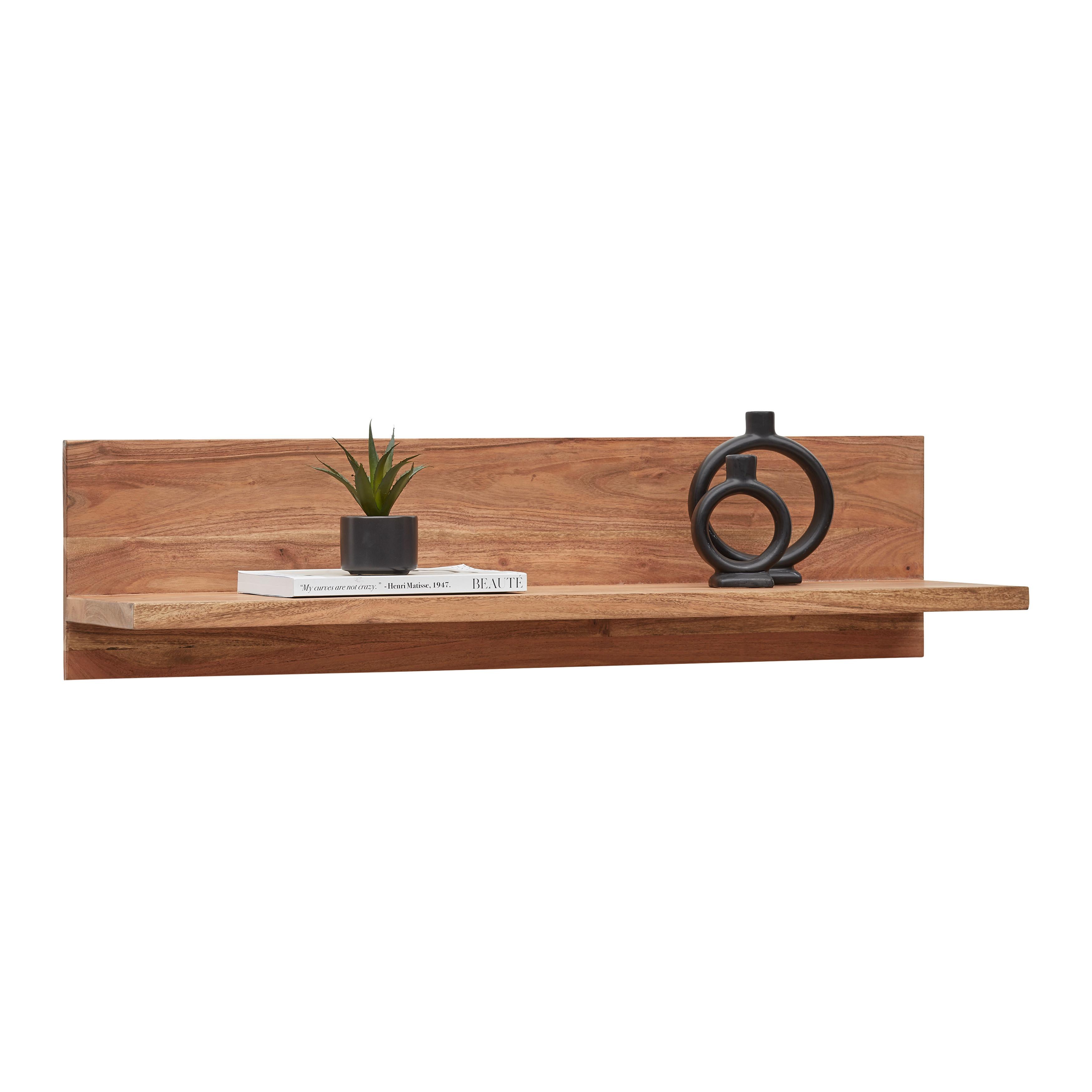 VÄGGHYLLA SHIVA - akaciefärgad, Modern, trä (100/25/25cm) - Mömax